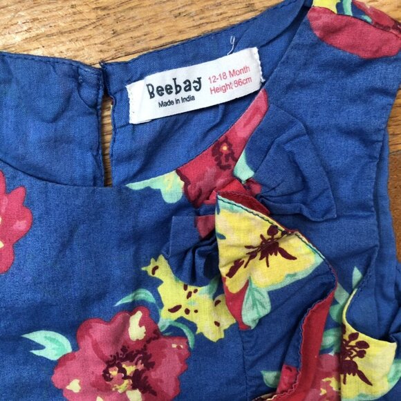 Beebay 12-18M Blue Floral Dress - Picture 2 of 6